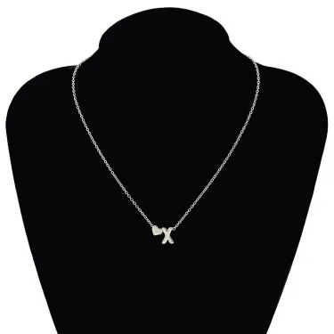 Fashion Tiny Dainty Heart Initial Necklace Letter Name Jewelry For Women Accessories Girlfriend Gift 3