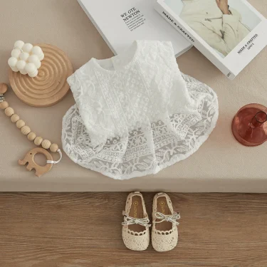 VISgogo Newborn Toddler Baby Girl Romper Sister Outfit Flower Lace Romper Jumpsuits Tutu Dress Summer Fall Clothes 0-24M 3