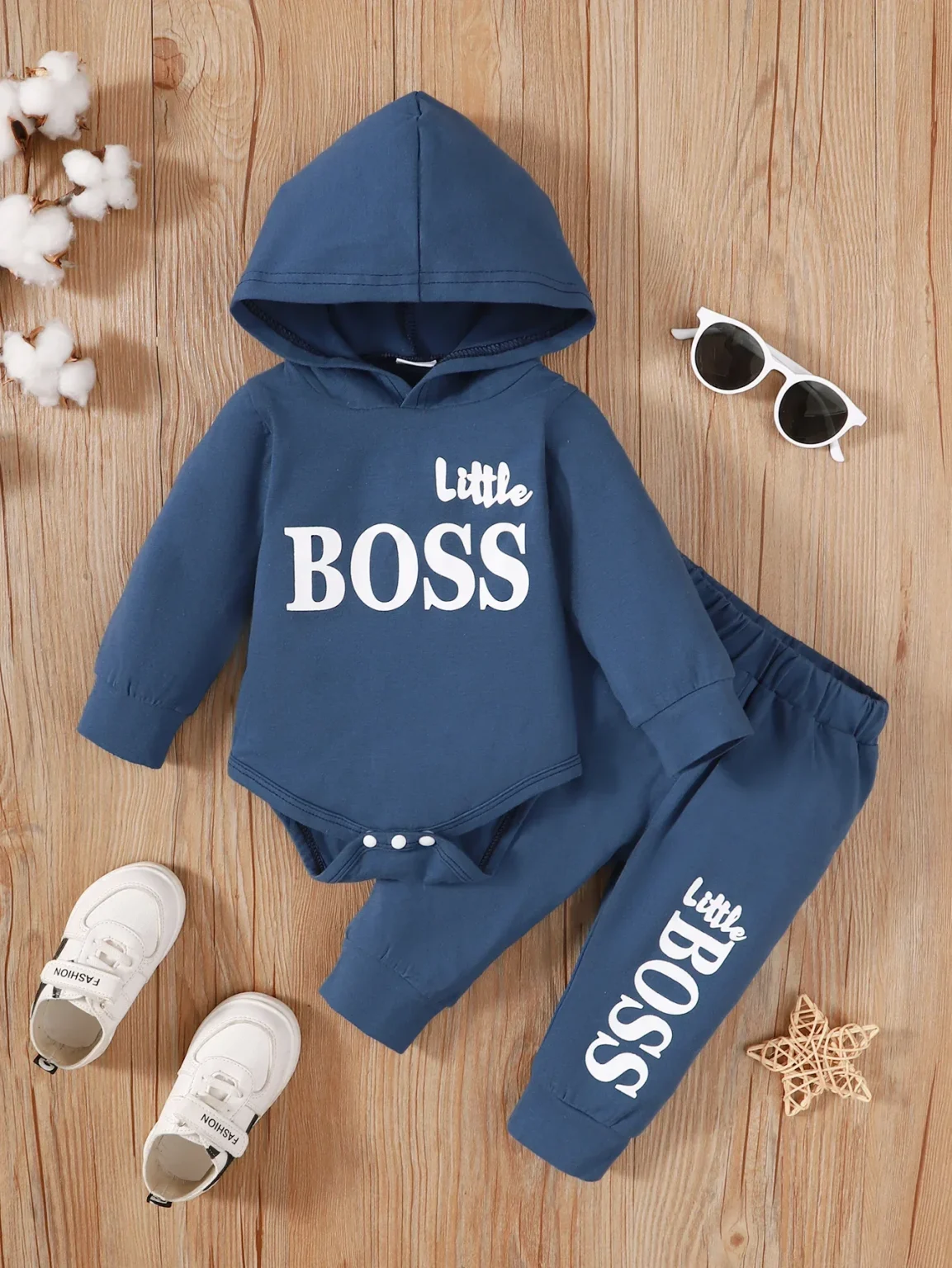 Winter Newborn Infant 0-24M Baby Boy Long Sleeves Cotton Hooded Letter Fashion Baby Hoodies Clothing 2