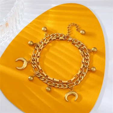 EILIECK 316L Stainless Steel Gold Color Bangles Bracelet For Women New Trendy Wrist Chain Waterproof Jewelry Gift Party Bijoux 6