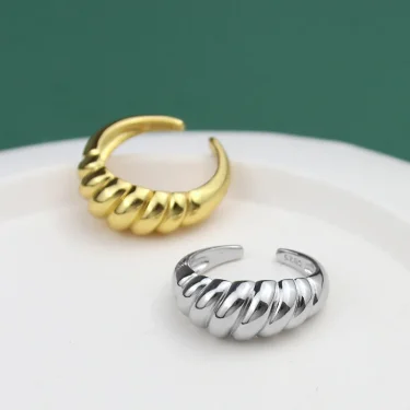 XIYANIKE Silver Color Oblique Thread French Ring Women Simple Opening fashion jewelry Refinement Prevent Allergy GIft 5