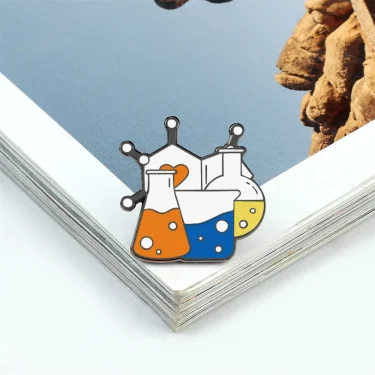 Science Enamel Pins Cartoon Chemistry Experiment Badge Element Molecular Structure Beaker Test Tube Brooches Bag Jewelry Gifts 3
