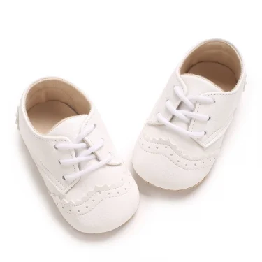 Tie one's shoes Newborn Baptist Shoes New Leather Gentleman Shoes Anti-slip Soft Bottom Indoor Baby Boys and Girls Casual Shoes 5