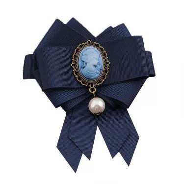 Women New Retro High-end Corsage Accessories Fabric Ribbon Clothing Accessories Bow Brooch Ppin H1285 5