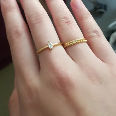 Chic Twisted Rope Slim Ring for Women, Stainless Steel Metal Wedding Rings Finger Band, New Elegant Simple Vintage Party Jewelry 3