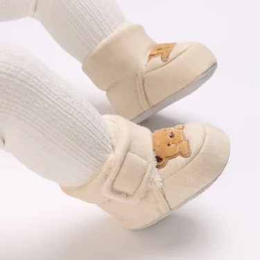 0-18 months Super Cute Winter Snow Baby Boots Cute Bear Warm Booties For Kids Soft Sole Infant Newborn Toddler Baby Girl Shoes 6