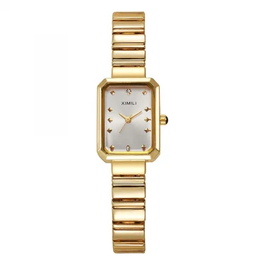 Women Gold Square Watch Simple Korean Version Female Student Fashion Stainless Steel Bracelet Quartz Wristwatches Clock Gift 6
