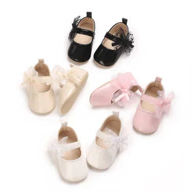 New Cute 0-18M Girls' Newborn Baby Shoes Classic Fashion Soft Sole Casual Princess Shoes First Walker Soft Sole for Toddlers 1