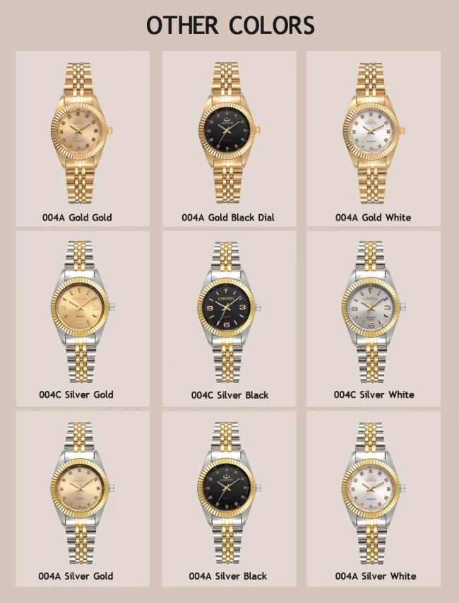 CHENXI Women Quartz Watch Golden & Silver Classic Female Elegant Clock Watches Luxury Gift Ladies Waterproof Wristwatch 3