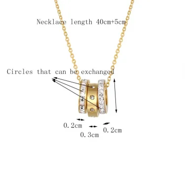 Small And Exquisite Three Zircon Circle Pendant Necklaces For Women High Quality Stainless Steel Love Necklace Birthday Gift 6