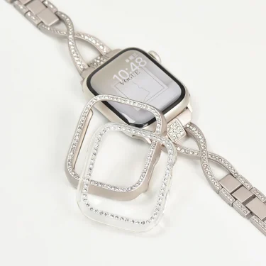 Hard PC Frame Diamond Case For Apple Watch Series 10 42mm 46mm Protective Cover 40MM 44MM for iWatch 4 5 6 SE 7 8 9 41MM 45MM 3