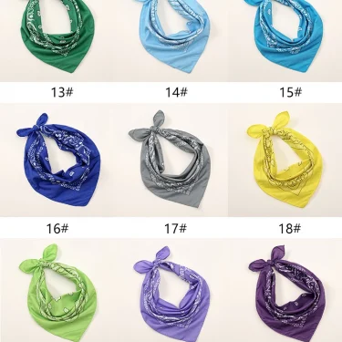 54cm*54cm Fashion Cotton Hip Hop Head Scarf Paisley Square Scarves Headwear Bandanna Hair Band Neck Wrist Wrap Band Accessories 2