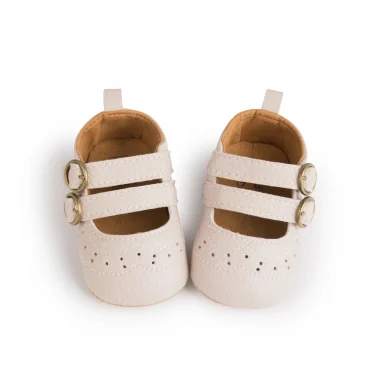 Newborn Baby Girls Classic Vintage Leather Toddler Princess Group Shoes Soft Non-slip Soles First Toddler Shoes 0-18 Months 3