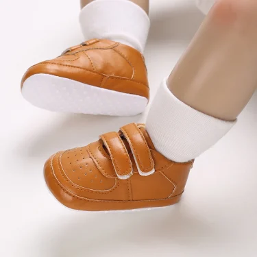 Super Cute Brown Baby Shoes 3 to 18 Month for Toddler Boys and Girls Baby Sneaker Soft PU Leather Baby Casual Shoes 6