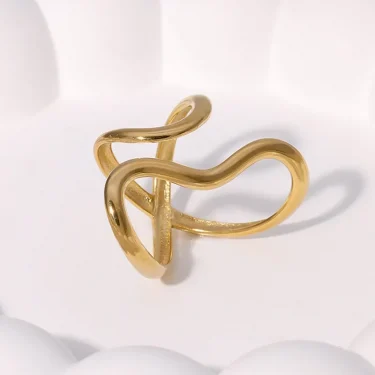 LATS Stainless Steel Gold Color Rings for Women Men 2024 Colorfast Popular Party Personalized Exaggerated Charms Jewelry Gifts 6