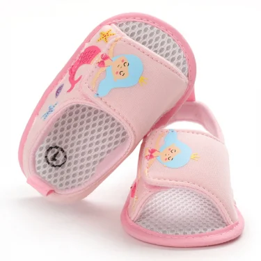 Summer Newborn Infant Baby Girls Princess First Walkers Shoes Soft Sole Sandals Shoes Pink Beach Shoes Baby Slippers 5