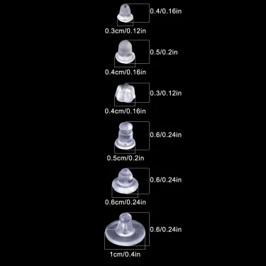 100-500pc Silicone Earring Backs Secure Bullet Clutch Stopper Clear Ear Clog Nuts for DIY Jewelry Stud Earrings Plug Accessories 6