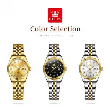 OLEVS 5526 Women's Watch Original Watches For Ladies Waterproof Luminous Stainless Steel Quartz Automatic date Woman Wristwatch 6