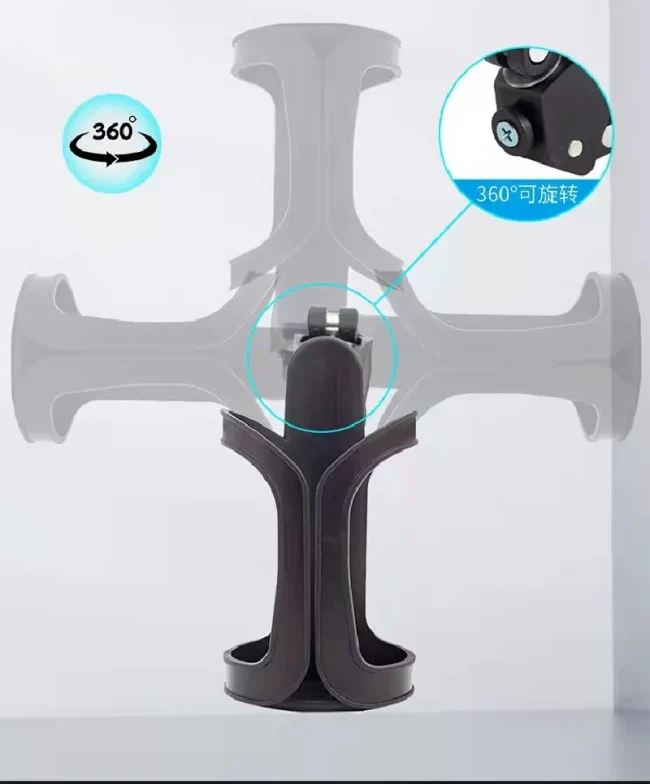Baby Stroller Cup Holder Rack Bottle Universal 360 Rotatable Cup Holder for Pram Stroller Carrying Case Milk Bottle Cart 4
