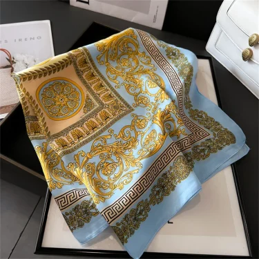 2025 New Fashion 70X70cmPrinted Women\'s Scarf Pashmina Silk Scarf Square Shawl Decorative Headband Neck Luxury Design Bandana 1