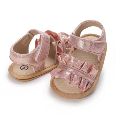 Fashion 0-18M Newborn Baby Girl Sandals Cute Summer Rubber Sole Princess Shoes Baby Anti slip First Step Walking Shoes 5