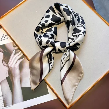 Luxury Brand Leopard Print Square Scarf Women's Imitation Silk Scarf Casual Versatile Decoration Small Neck Scarf 70CMx70CM 3