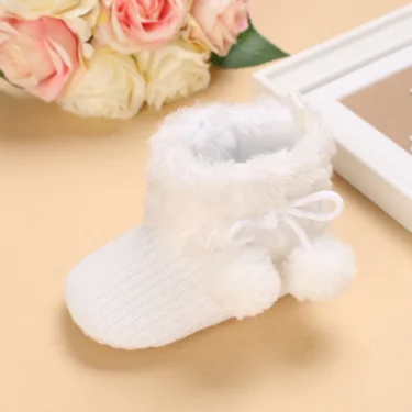 Winter Snow Boots For Newborn Baby Girls Booties Keep Warm Plush Inside Anti-slip Baby Infant Toddler Cute Soft Bottom Shoes 6