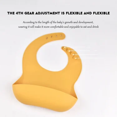 Baby Silicone Bib Waterproof Soft Solid Color 4-speed Adjustable Bibs Newborn Lunch Feeding Saliva Pocke Kids Eating Accessories 5