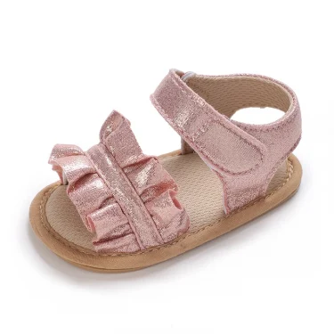 Fashion 0-18M Newborn Baby Girl Sandals Cute Summer Rubber Sole Princess Shoes Baby Anti slip First Step Walking Shoes 4