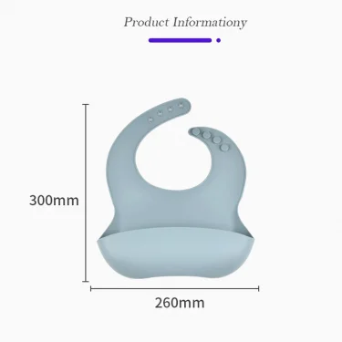 Baby Silicone Bib Waterproof Soft Solid Color 4-speed Adjustable Bibs Newborn Lunch Feeding Saliva Pocke Kids Eating Accessories 2