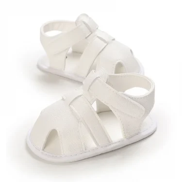 New Baby Girl Sandals 0 to 3 6 9 12 18 24 Months PU Leather Soft Toddler Boy Sandals 1 2 Years White Brown Kids Shoes Boutique 2