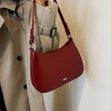 Wine Red Shoulder Bags for Women's New Texture Leather Crossbody Bag Luxury Designer Wedding Bride Handbags Vintage Satchel 2