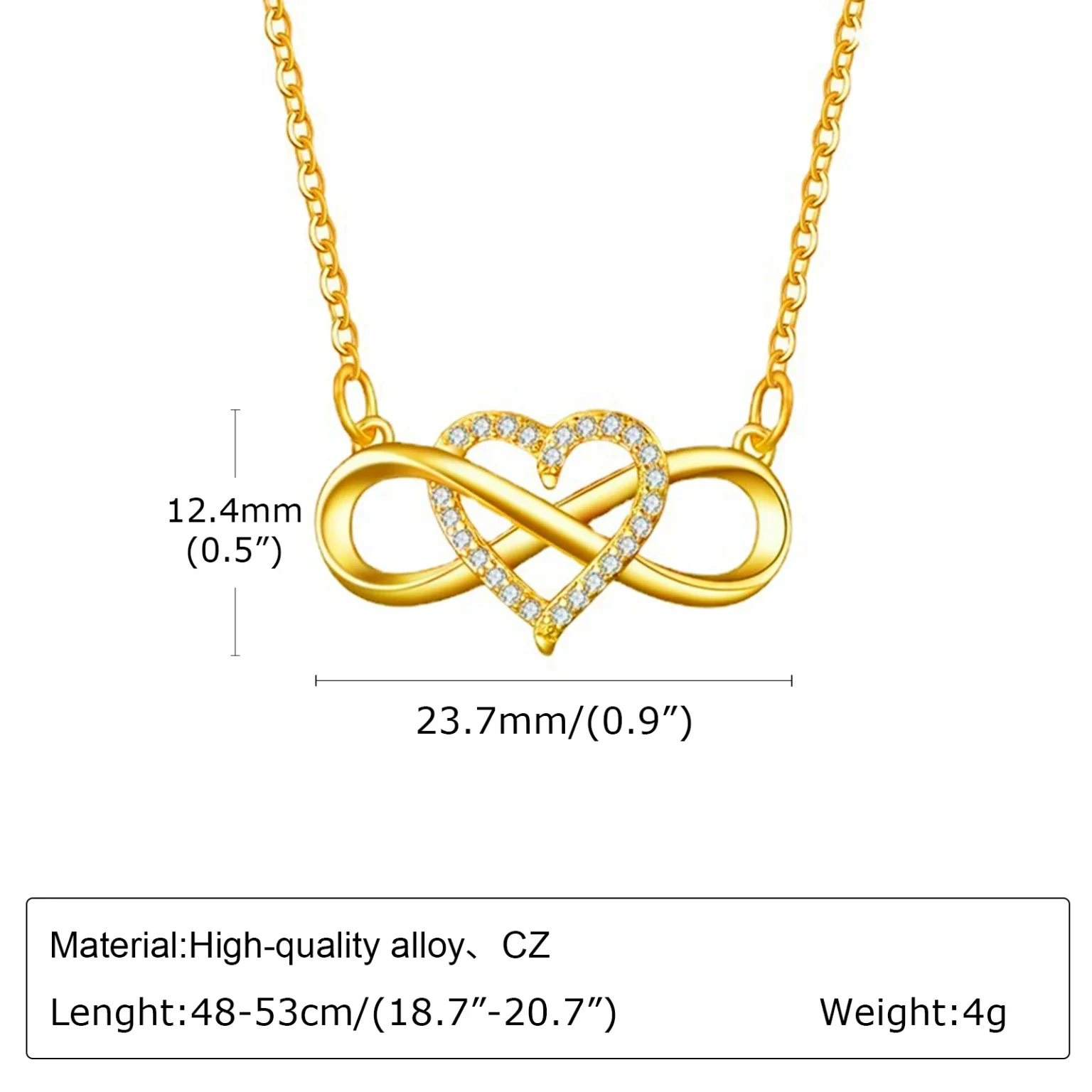 Infinity Heart Necklace for Women with Cubic Zirconia Anniversary Birthday Jewelry Gifts Wife Girlfriend Mom Daughter 6