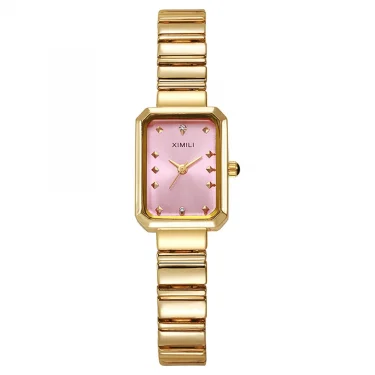 Women Gold Square Watch Simple Korean Version Female Student Fashion Stainless Steel Bracelet Quartz Wristwatches Clock Gift 5
