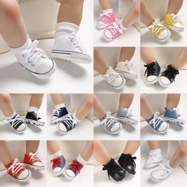 Baby Canvas Classic Sports Shoes Newborn Boys and Girls Printed Star First Walkers Shoes Infant Anti slip Baby Shoes 1