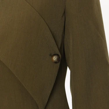 EAM Women Green Corss Bandage Pocket Elegant Blazer New V-neck Long Sleeve Jacket Fashion Tide Spring Autumn 1DH7482 5