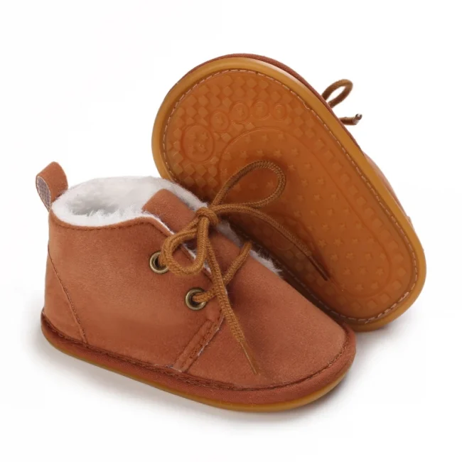 New Snow Baby Booties Shoes Baby Boy Girl Shoes Crib Shoes Winter Warm Cotton Anti-slip Sole Newborn Toddler First Walkers Shoes 3