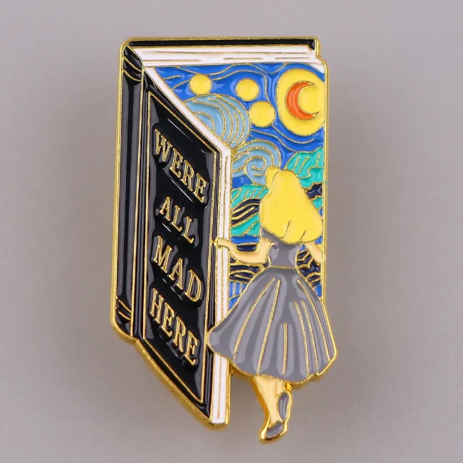 Starry Sky Brooches for Women Fairy Tale Girl Enamel Pins Badges Lapel Pins for Backpack Art Jewelry Clothing Accessories Gift 1