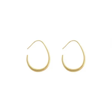 Hot Sale 925 Silver Needle Geometric Oval Hoop Earrings For Women Simple Desgin Earrings Party Wedding Jewelry eh2008 4
