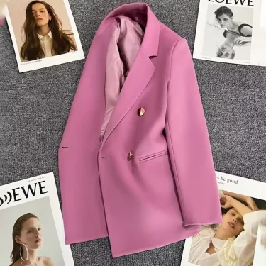 Office Lady Elegant Single Button Blazer For Women 2023 Autumn Long Sleeve Slim Stylish Jackets Winter Casual Chic Tops Coats 4