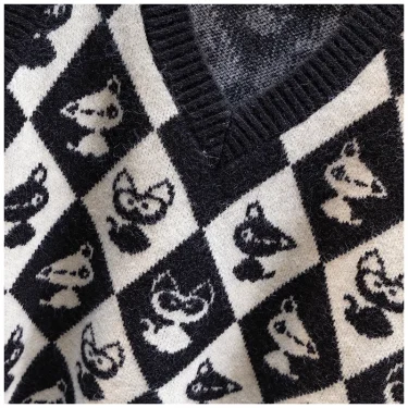 Women's spring and autumn 2023 fashion new knitted vest sleeveless v-neck sweater Korean style foreign style top 5