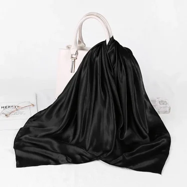 Fashion Hijab Scarves For Women Silk Satin Hair Scarf Female Solid Colors Kerchief 90*90cm Square Shawls Neck Scarfs For Ladies 4