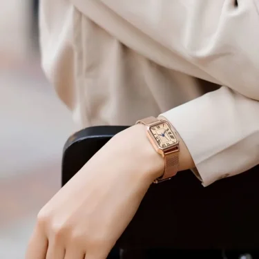 Vintage Classic Ladies Watch Stainless Steel Strap Rectangular Dial Women Quartz Wristwatch Dropshipping Reloj De Mujer 2