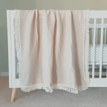 Cotton Muslin Swaddle Blankets for Newborn Baby Tassel Receiving Blanket New Born Swaddle Wrap Infant Sleeping Quilt Bed Cover 6