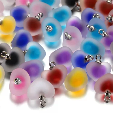 10pcs/lot Resin Frosted Multicolor Heart Charms For Handmade Bracelet Earrings Necklace Pendant DIY Jewelry Making Supplies 4
