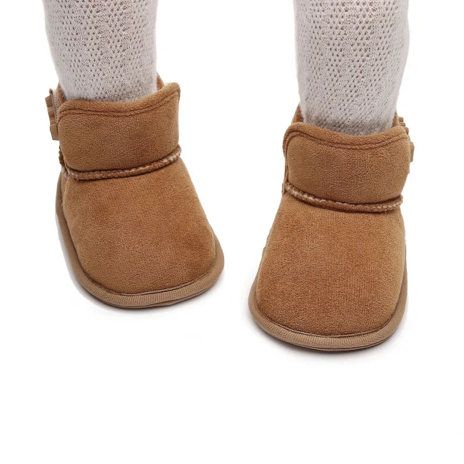 Newborn Baby Girls Boys Ankle Boots Non-slip Winter Snow Shoes First Walkers Warm Warm Booties Flats Walking Shoes 0-18 Months 4