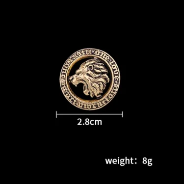 Vintage Lion Head Brooches Round Animal Lapel Pins for Men Suit Shirt Collar Badge Luxulry Jewelry Accessories Gifts 2