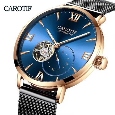 High-end Automatic Mechanical Watch Men's Luxury Brand Fashion Design Casual Male Wristwatch Mesh Waterproof Clock 2025 NEW 1