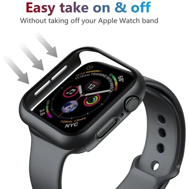 Tempered Glass+Cover For Apple Watch 9 8 7 45mm 41mm PC Bumper Screen Protector Case iWatch Series 7 6 5 4 SE2 44mm 40mm 42mm 38 6