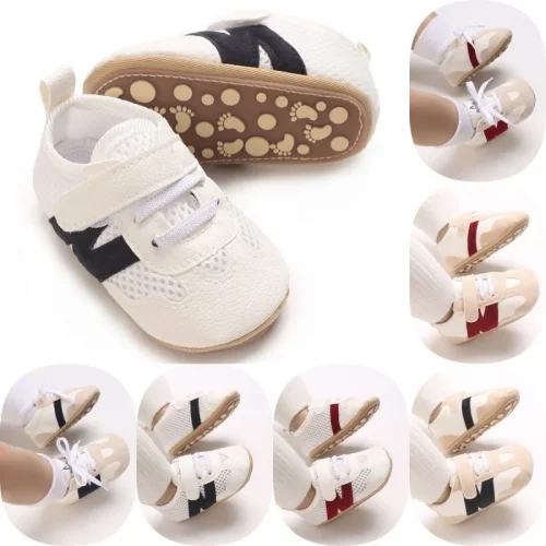 Fashionable Color Blocked Baby Shoes Casual Baby Sports Shoes Rubber Soles Anti Slip And Comfortable Walking Shoes 0-18M 1